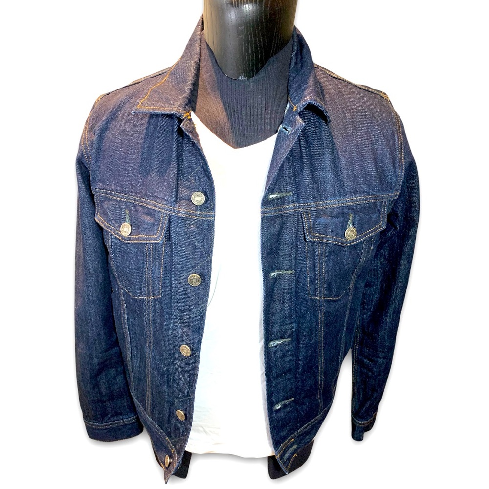 J.Crew Denim Jean Jacket - Dark Wash - US M - Slim - unisex